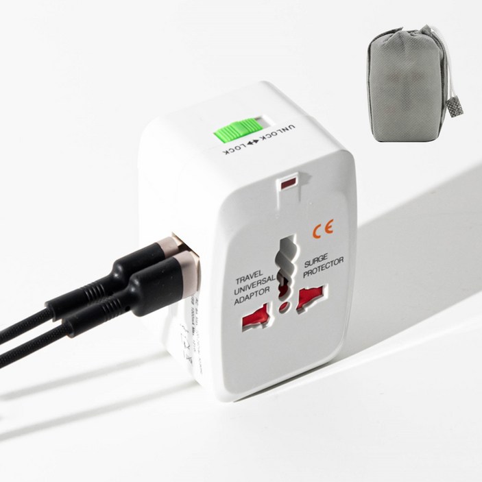 바코 해외 여행용 플러그 USB 콘센트 2포트 멀티 어댑터 바코 해외 여행용 플러그 USB 콘센트 2포트 멀티 어댑터
