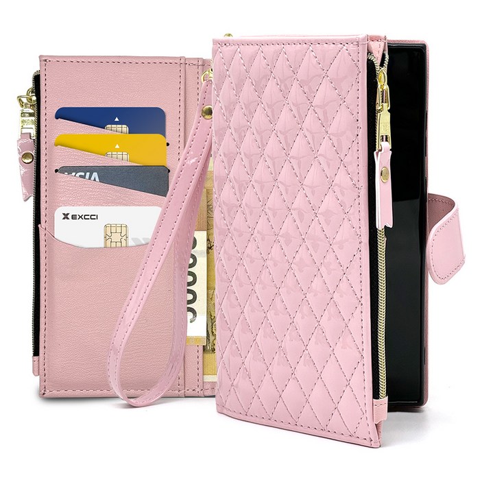 엑씨 타슈에 스트랩 카드수납 지갑 가죽 다이어리형 휴대폰 케이스