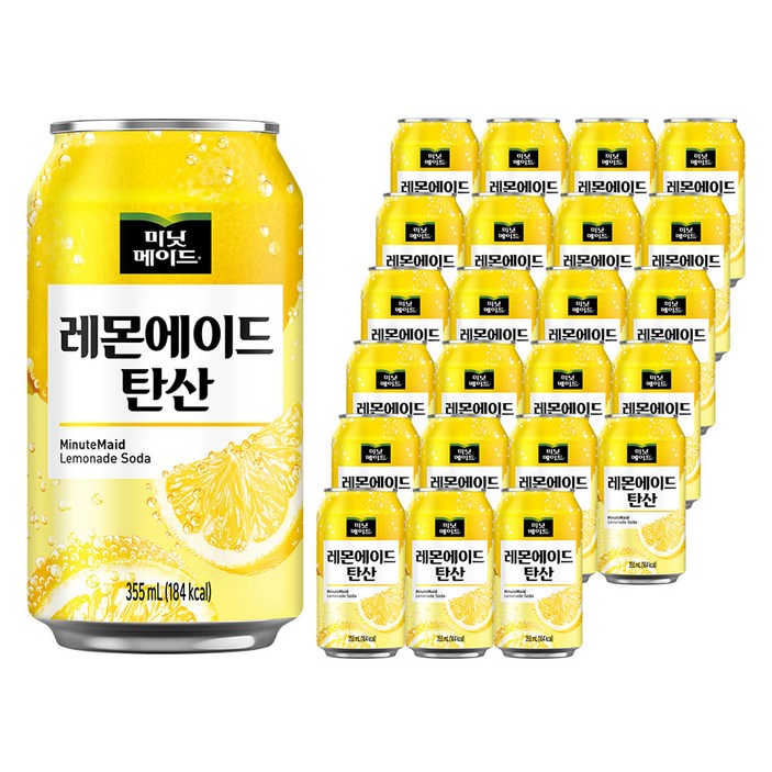 미닛메이드 레몬에이드 탄산음료, 355ml, 24개