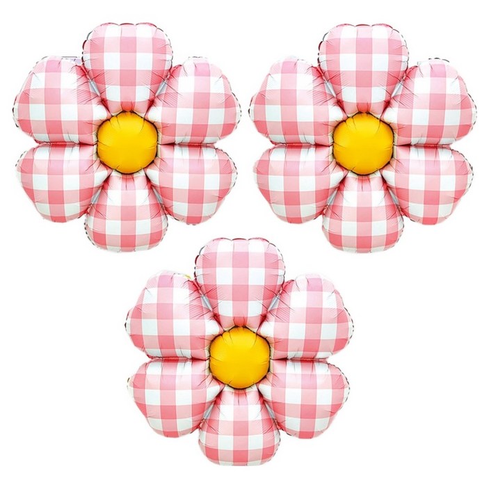 조이파티 체크데이지 꽃풍선 52 x 52 cm