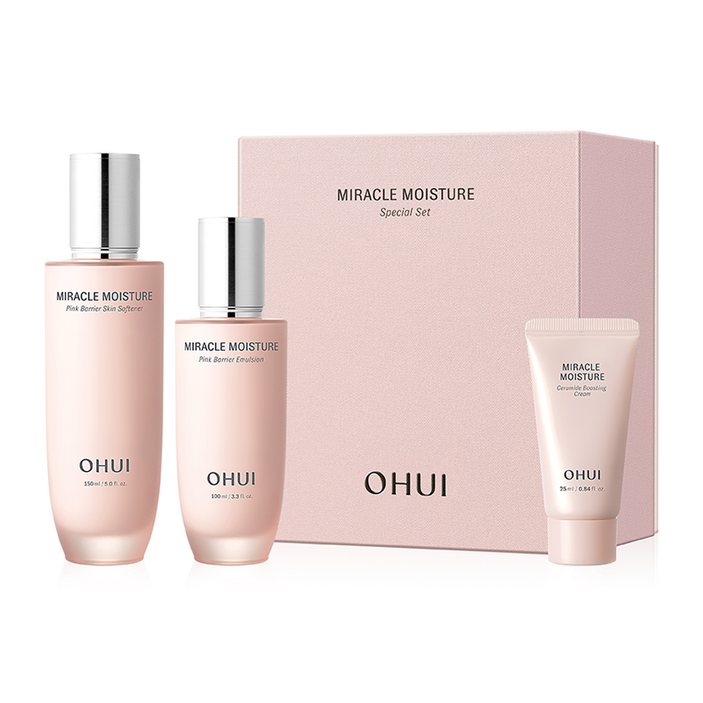오휘 미라클 모이스처 핑크 베리어 스킨 150ml  에멀전 100ml  크림 25ml, 1세트