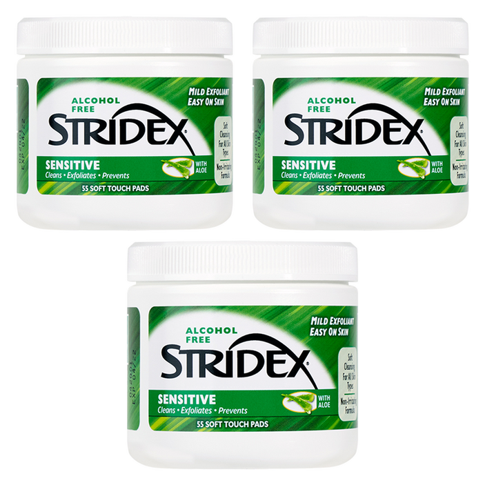 스트라이덱스 센시티브 패드 180g, 55매입, 180g, 3개