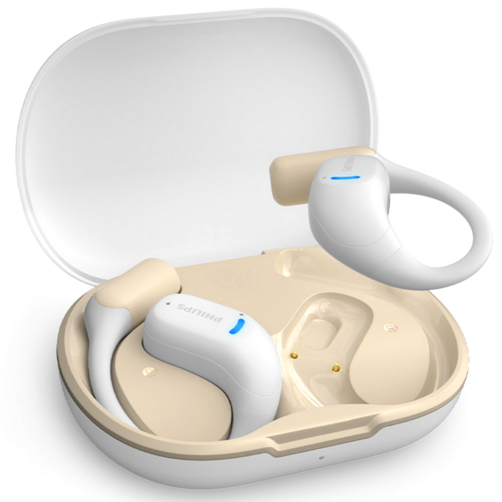 필립스 HiFi ENC 노이즈캔슬링 무선 오픈 귀걸이형 블루투스 5.4 이어폰, TAA6709, 화이트