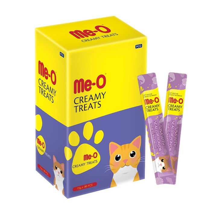 MeO 크리미 고양이 간식 96p, 참치 가리비 혼합맛, 15g, 96개 MeO 크리미 고양이 간식 96p, 참치 가리비 혼합맛, 15g, 96개