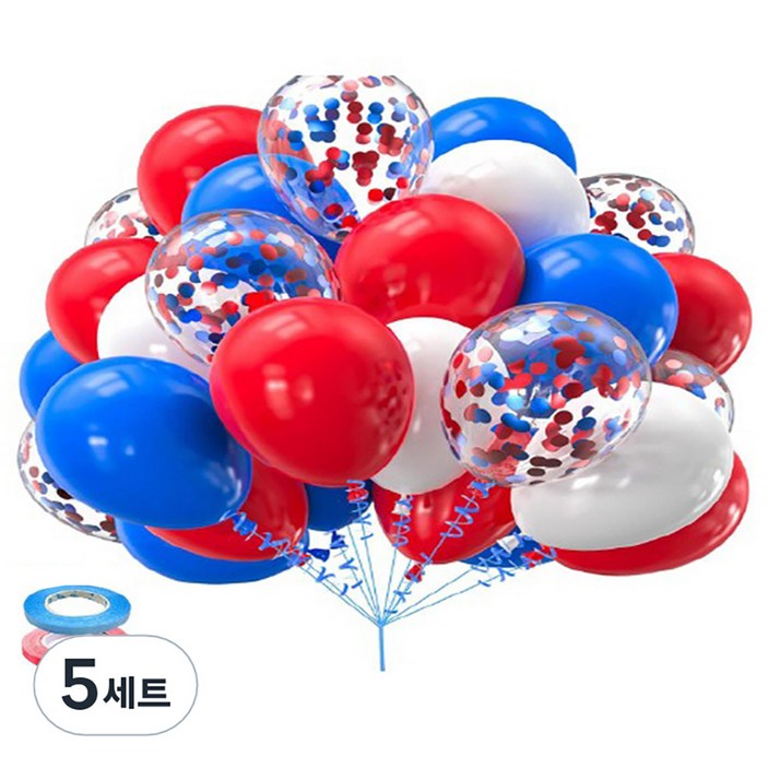 만들하비 컨페티 풍선 세트, 레드블루, 5세트