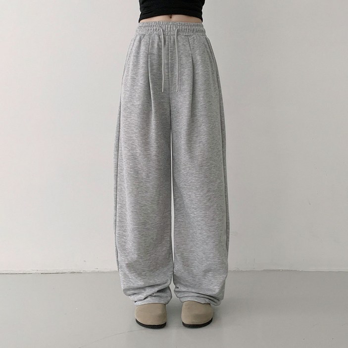 플랜데이 여성용 샐리 핀턱 와이드 트레이닝팬츠