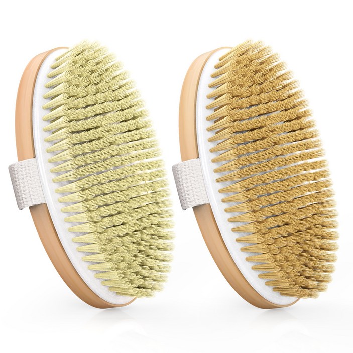 POPCHOSE 핸드 바디 브러쉬 샤워 브러쉬 타원형 우드 + 사은품, 1개, 2개입, 우드