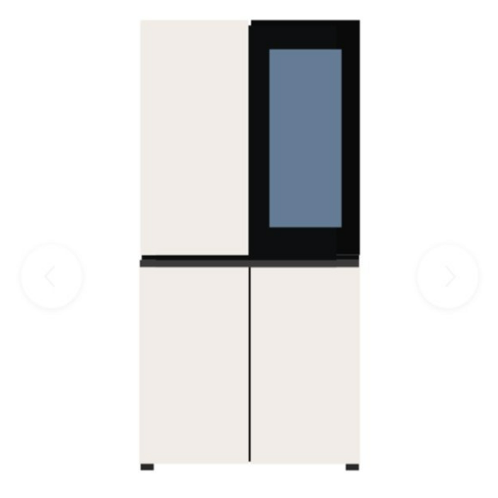 엘지노크온냉장고 [색상선택형] LG전자 디오스 오브제컬렉션 노크온 4도어 냉장고 메탈 870L 방문설치
