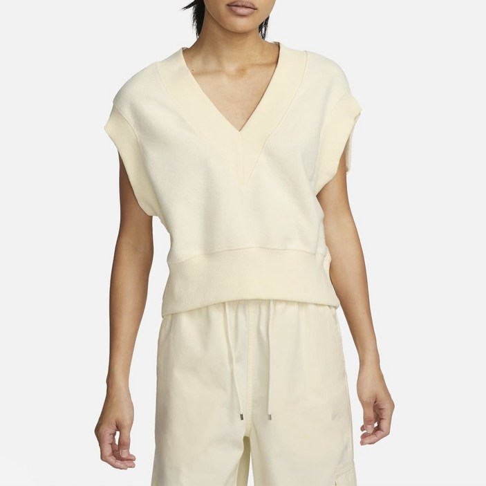 나이키 여성 스포츠웨어 프렌치 테리 베스트 조끼 아이보리