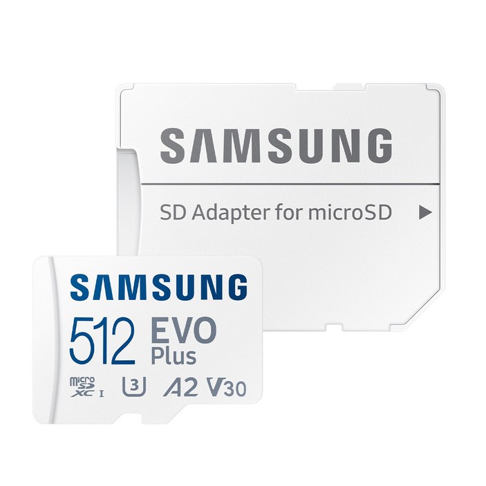 삼성sd카드256 삼성 마이크로 SD 메모리 카드 EVO PLUS MICRO SD 메모리 블랙박스 스마트폰 메모리 카드+보관 케이스, 512GB