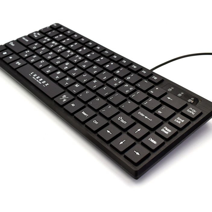 러그박스 조용한 멤브레인 유선 슬림 미니 키보드, CK9000, 블랙