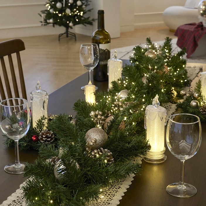 LED 크리스마스 홈파티 테이블 장식 인테리어 가랜드 벽장식 소품, 단품