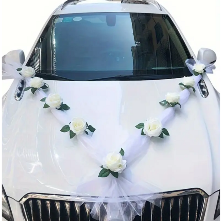 소단 결혼식 웨딩카장식 파티 새차선물 꽃 플라워 셀프 꾸미기 소품