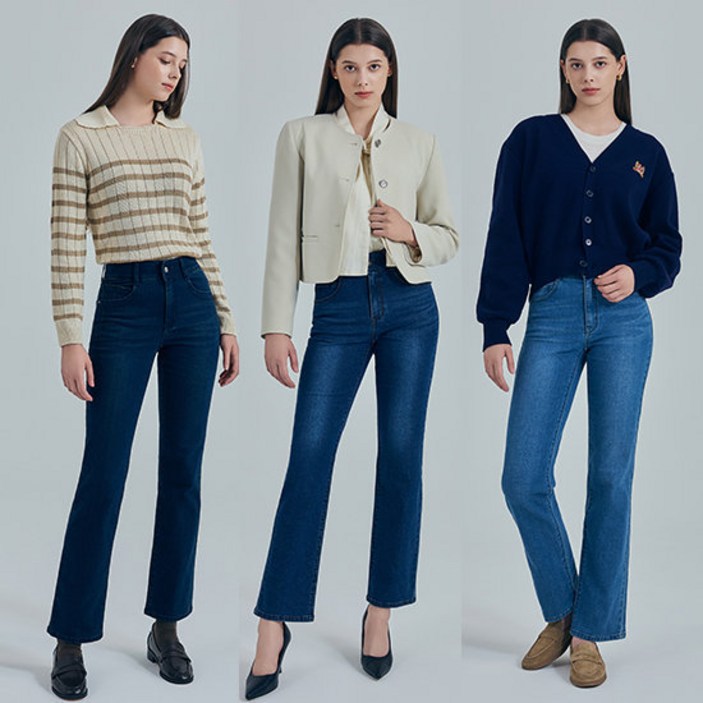 뱅뱅 24FW 여성 가을 라이크라 스트레이트 데님 3종 뱅뱅 24FW 여성 가을 라이크라 스트레이트 데님 3종