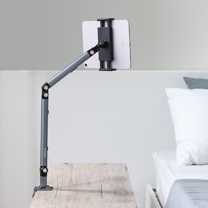 디센느 클립형 태블릿 스마트폰 거치대 패드 탭 스탠드 책상 자바라 침대 걸이