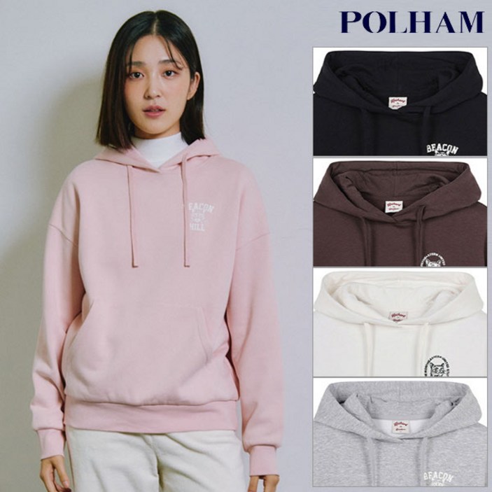 폴햄 PHE4TH2010 여성 코숏 플리스 와펜 후드 티셔츠