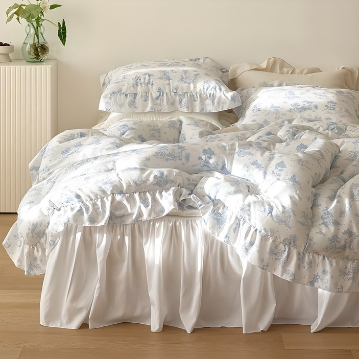 마틸라 호텔프랑스 프릴 세미 차렵이불  베게커버