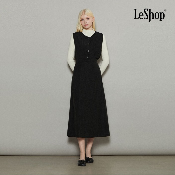 골덴 뷔스티에 백 스트랩 원피스 BO8OP023A