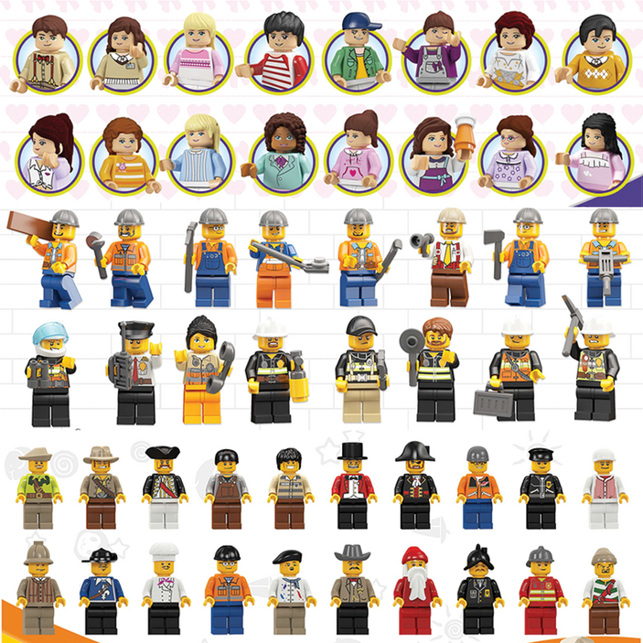 캡슐 블럭 24개 세트 미니피규어 시티 스쿨 직업 호환블럭 미피, 1개