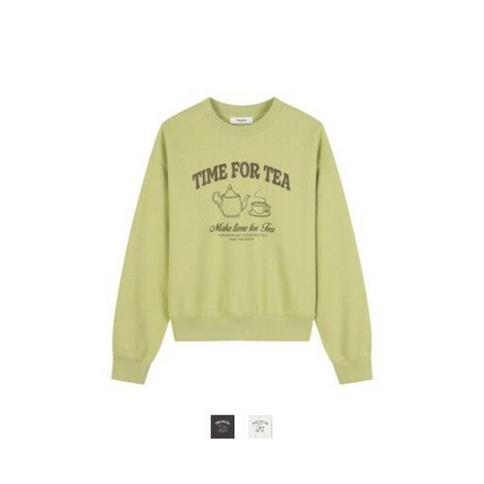 매장정품 POLHAM 폴햄 여성 더블니트 크롭 그래픽 맨투맨 티셔츠 PHF4TR2220 779220