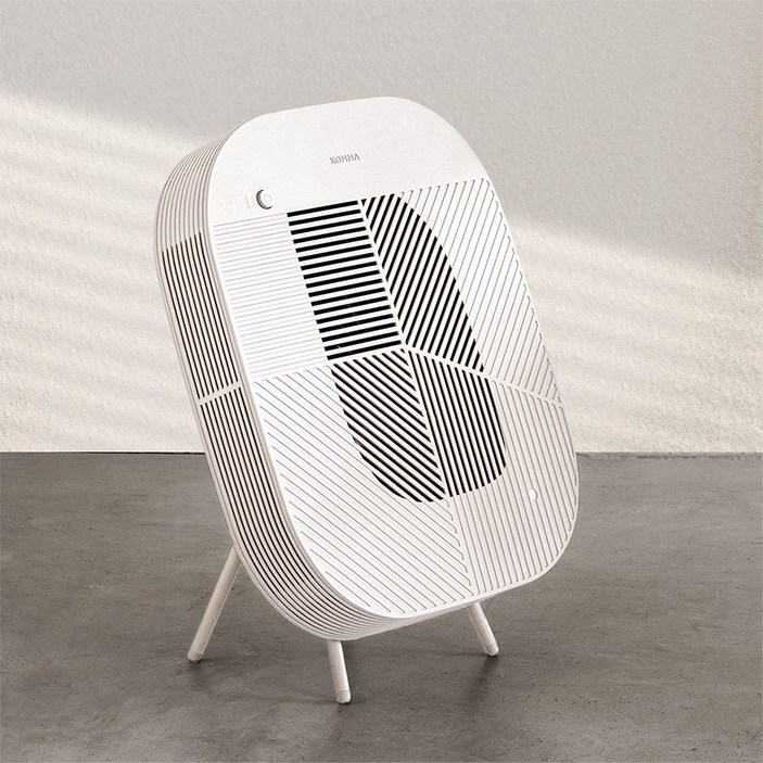 콤마 공기청정기 로브 벽걸이스탠드 겸용 안방 아이방 소형, 크림화이트