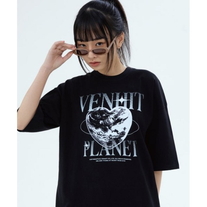 [벤힛] BLACK PLANET 오버핏 반팔티