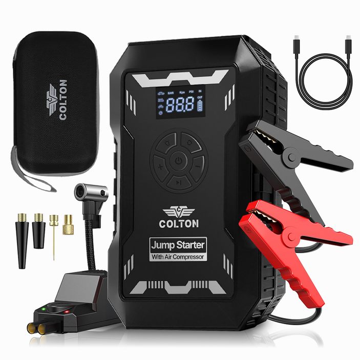 콜튼 자동차 점프스타터 4in1 공기압주입기 피크전류 2000A