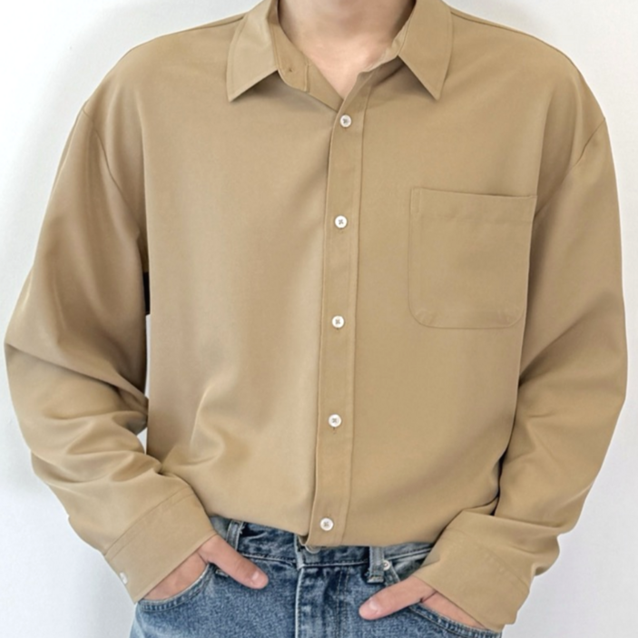 데이로아 남자 빅사이즈 오버핏 남방 링클프리 캐주얼 여름 긴팔셔츠