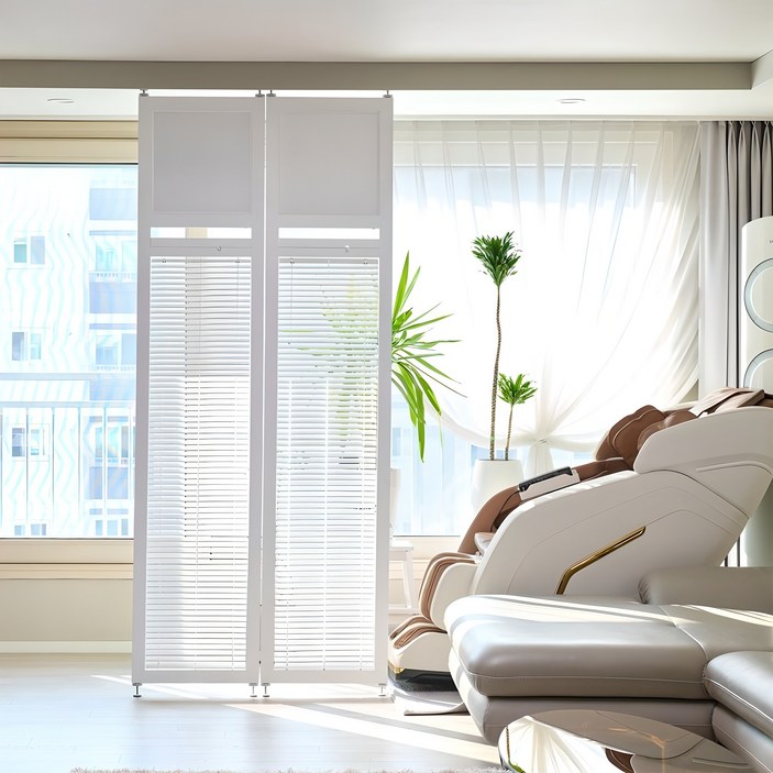 까사라움 원목 블라인드 공간분리 인테리어 가벽 파티션 3color, 화이트