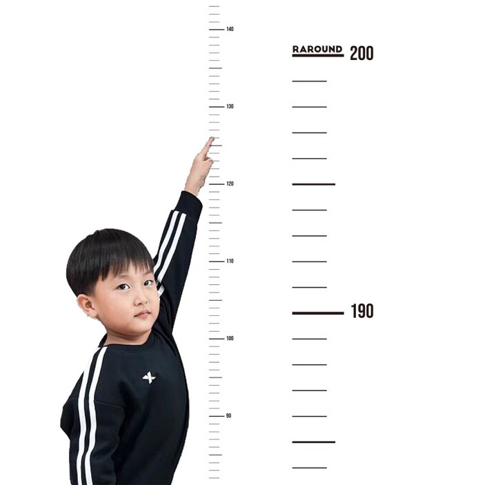 라라운드 자체제작 심플 키재기 스티커 200cm, 투명