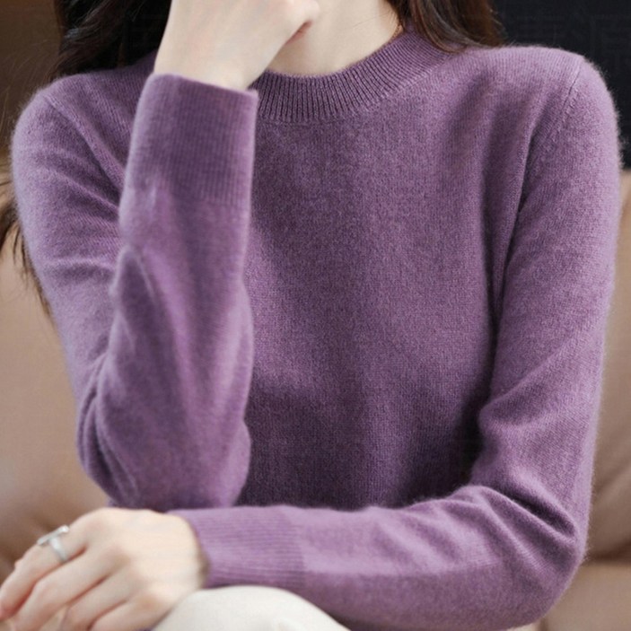 데일리쮸 여성 베이직 라운드넥 긴팔 니트티