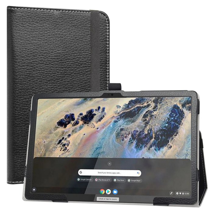 11 인치 태블릿 케이스 레노버 디어패드 듀엣 3 크롬북 2 인 1 접이식 스탠드 PU 가죽 커버 탄성 잠금