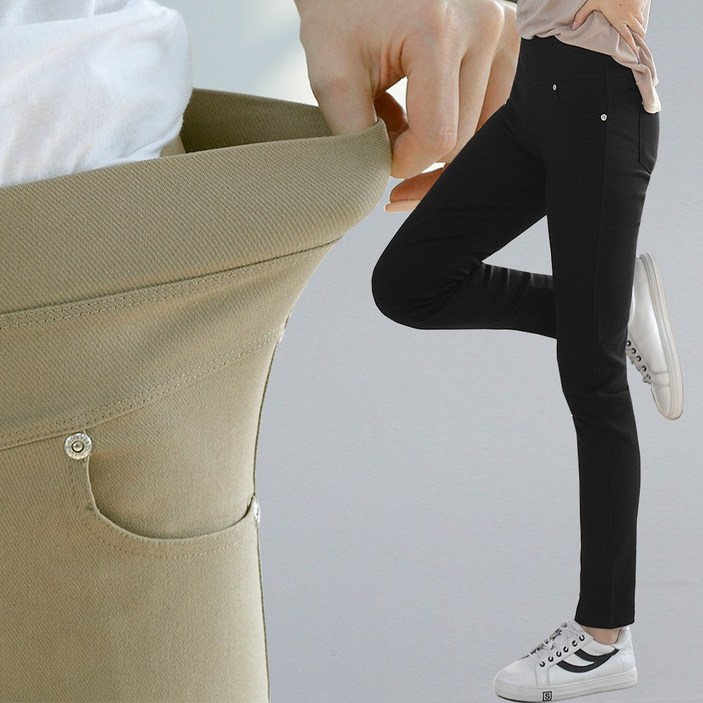  빅빅몰 마약스판 히든밴딩 코튼 바지 여성 슬림 팬츠 여성 빅사이즈 봄 가을