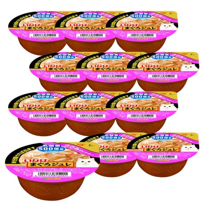 [리뉴얼] nanaharu 이나바 마구로쥬레 유산균 65g, 혼합맛(닭가슴살/게맛살), 65g, 12개