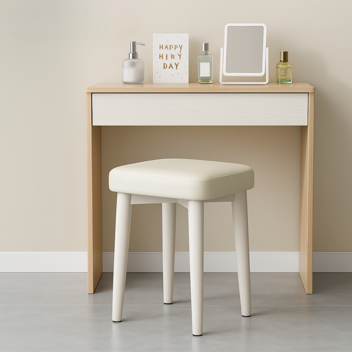 솜솜스퀘어 푹신한 PU가죽 쿠션 화장대 스툴 의자