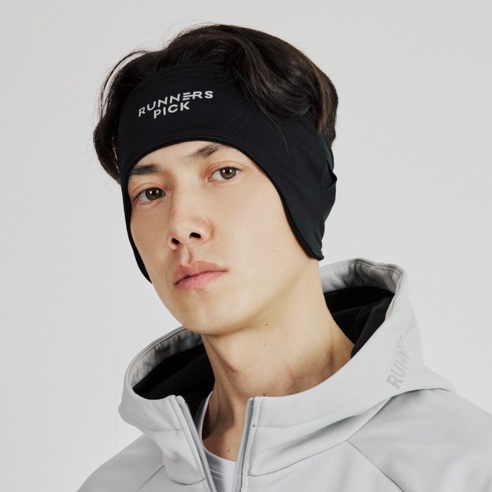 러너스픽 벨크로형 방한 귀마개 겨울 러닝 귀덮개 남녀공용 사이즈조절 귀워머 러닝 등산 라이딩 런닝 스포츠용, 2개, 러너스픽 귀마개 블랙