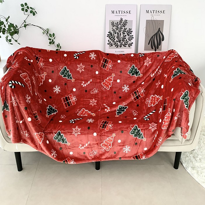 이지니아 크리스마스 엄마품 극세사 담요