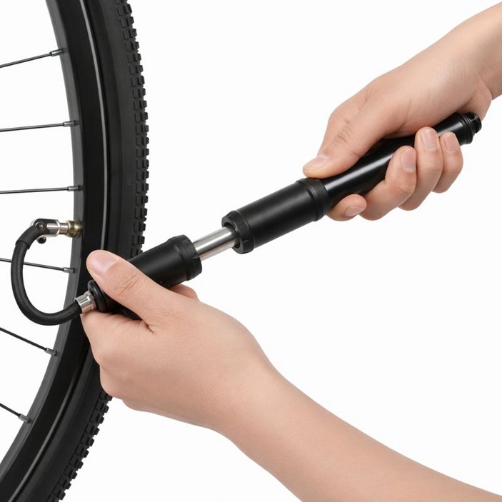 아띠꼴로 쭉쭉빵빵 자전거 펌프 공기 주입기 바퀴 튜브 바람 에어, 블랙, 1개
