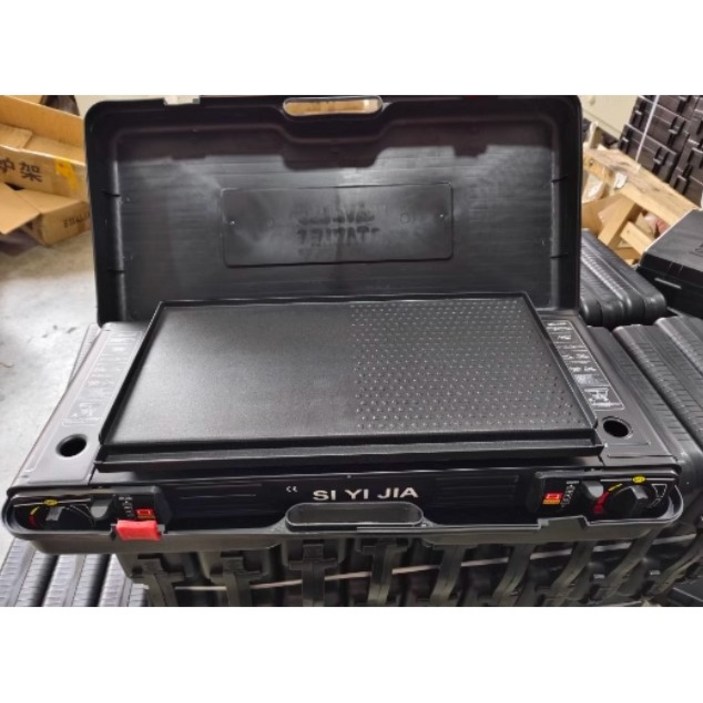 2구 멀티 휴대용 가스렌지 이중 스토브 야외 캠핑 조리기구 불판 케이스 포함, 1개