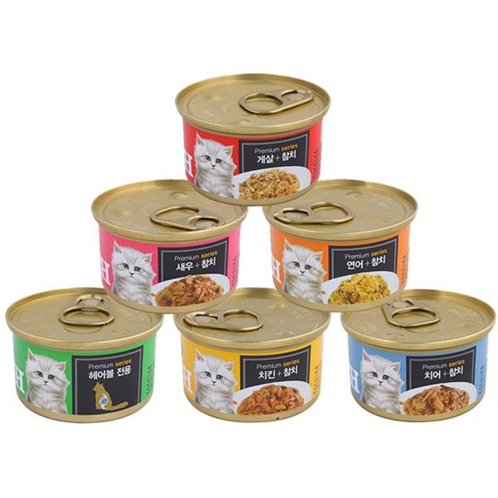 드림펫푸드런치 프리미엄 골드 고양이 런치캔 6종콤보