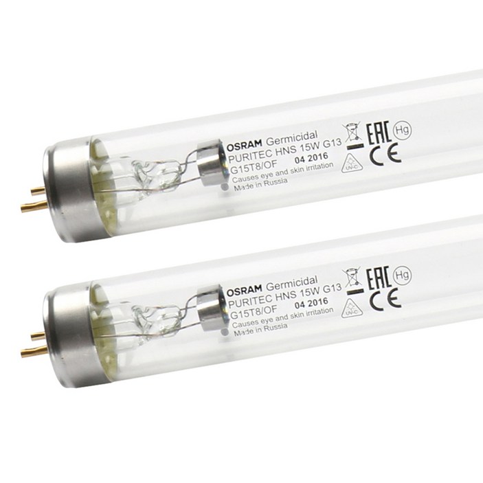 자외선램프 오스람 UV램프 자외선램프 소독기램프 소독램프 436mm 살균램프 15W * 2ea, 오스람 살균램프 15W * 2개