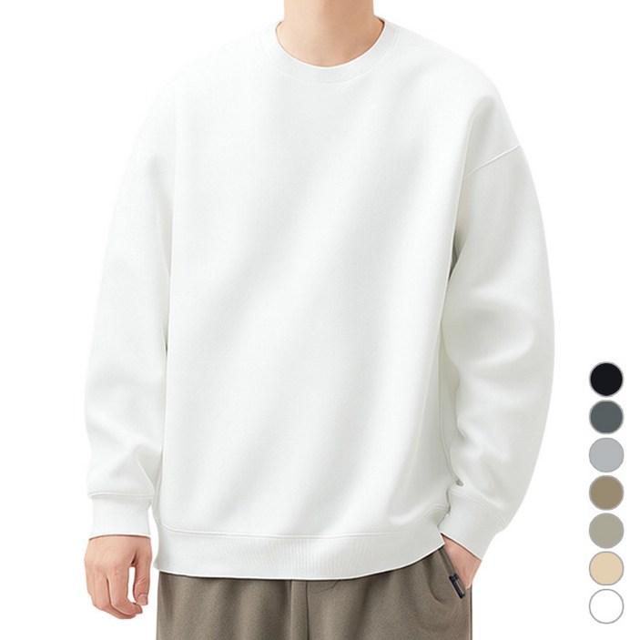 JBOOM 데일리 무지 맨투맨 티셔츠