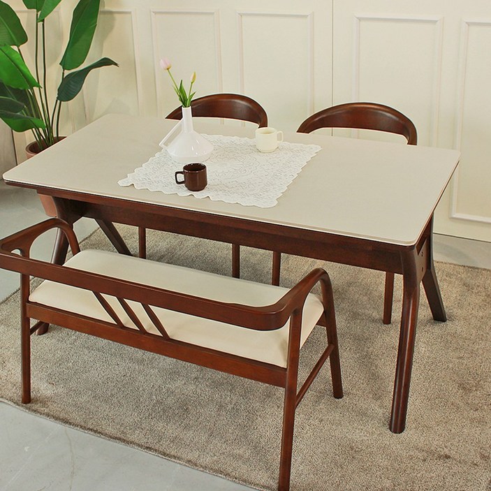 시몬 고무나무 원목 포세린 세라믹 식탁 세트 140018002000