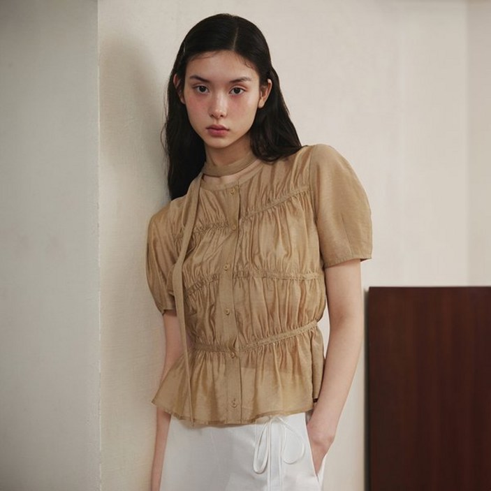 [백화점 정품] 잇미샤 블라우스 [25 S/S] 라운드넥 타이 ITP6ZBL870