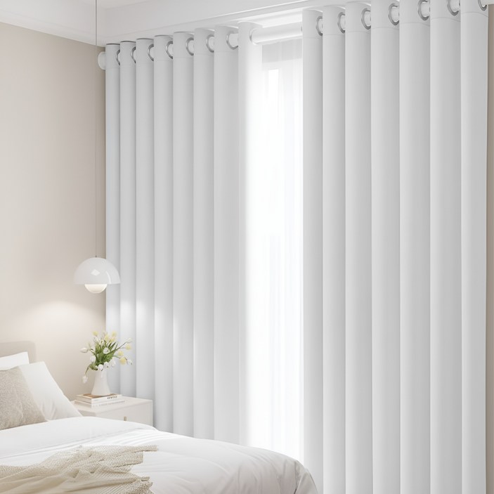 기브앤고 99.9 빛차단 크림 화이트 암막커튼 아일렛형