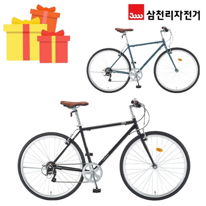 삼천리 완조립 2022 펠릭스 700C 7단 주니어 하이브리드 자전거, 다크그린, 1개, 164cm