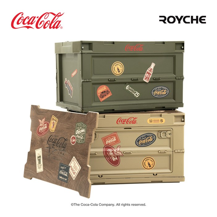코카콜라 감성캠핑 용품 수납 테이블 접이식 대형 폴딩 박스 50L