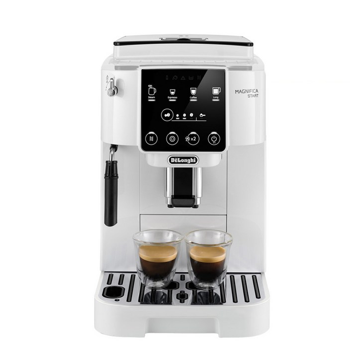 카푸치노잔+원두 증정 드롱기 전자동 커피머신 롱 화이트 KRECAM220.20.W, KRECAM220.20.W