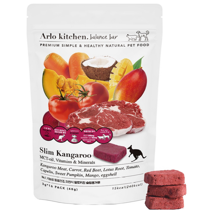 알로키친 강아지 캥거루 생식 MCT 오일 저알러지 자연식 슬림캥거루 16개입