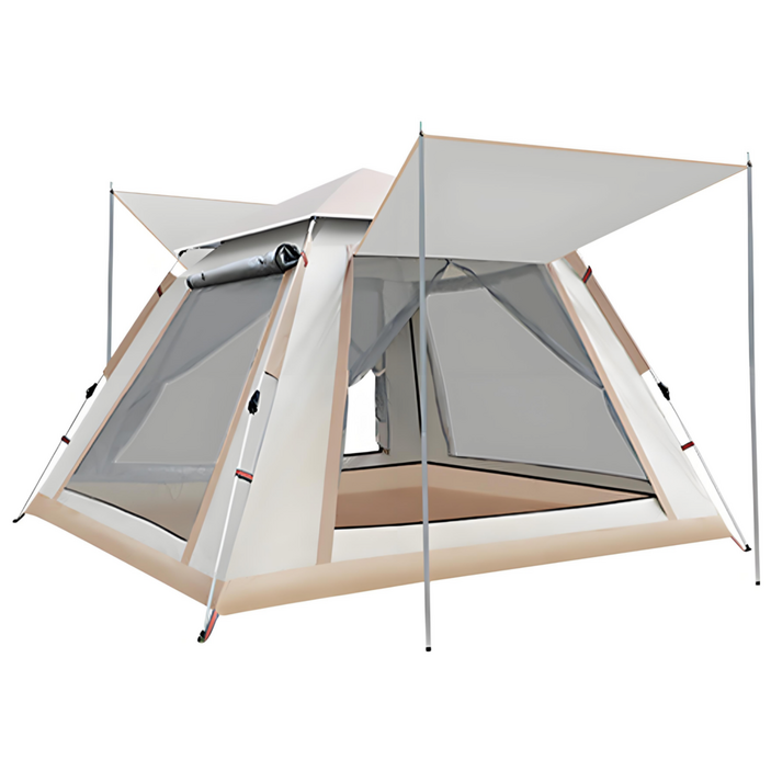 안노억 캠핑텐트 원터치 전자동 가정 3-4인용 4각 돔 그늘막텐트, 베이지,2.4m(5-6인용)